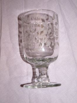 Victorian Engraved Rummer Glass, For Auld Lang Syne. (3)
