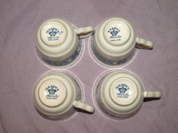 Masons Manchu Set of 4 Coffee Cups and Saucers. (6)