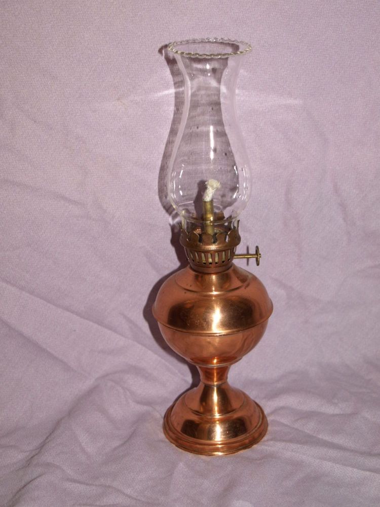 Vintage Small Copper Oil Lamp.