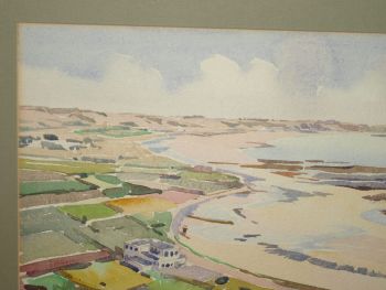 St Owens Bay, Jersey, Watercolour by Mary Holden Bird. (4)