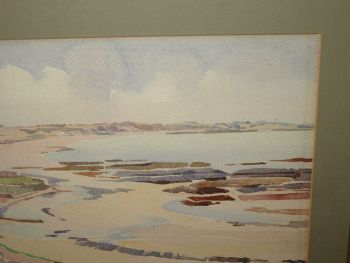 St Owens Bay, Jersey, Watercolour by Mary Holden Bird. (5)