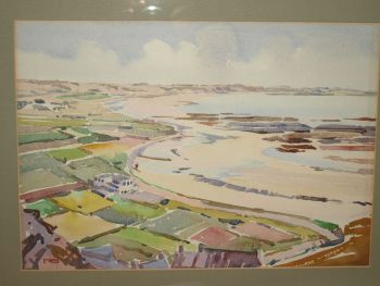 St Owens Bay, Jersey, Watercolour by Mary Holden Bird. (6)
