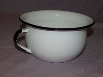 Vintage Small Black and White Enamel Potty. (2)