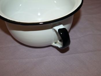 Vintage Small Black and White Enamel Potty. (5)