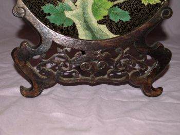 Cloisonn&eacute; Plate and Stand. (3)
