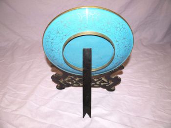 Cloisonn&eacute; Plate and Stand. (7)
