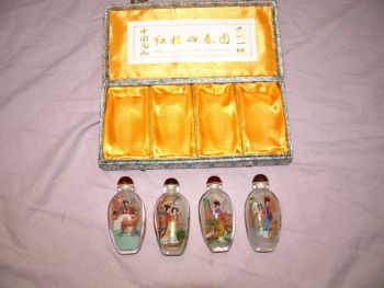 Chinese Scent Bottles, The Four Beauties of Red Mansion, Boxed. (2)