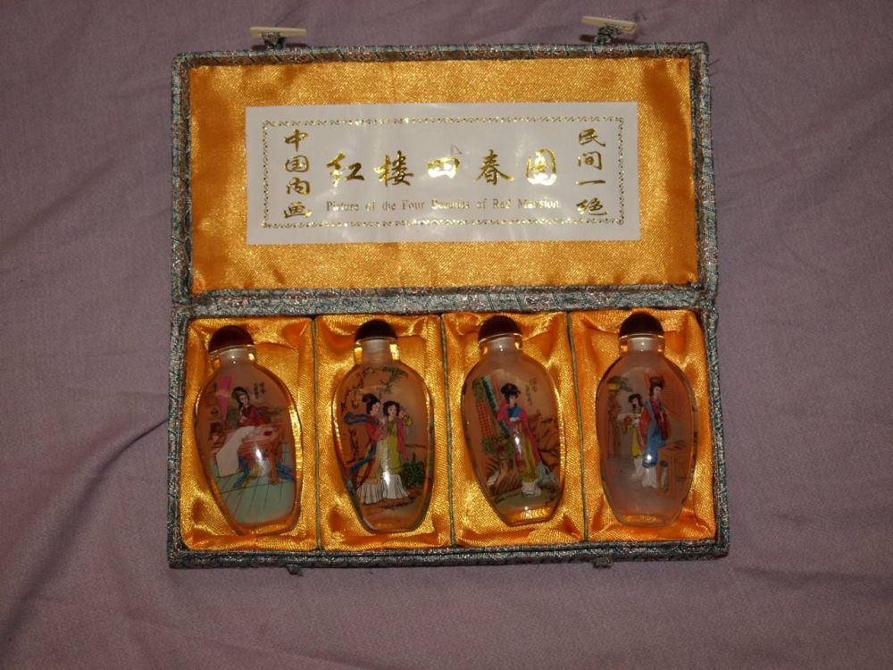 Chinese Scent Bottles, The Four Beauties of Red Mansion, Boxed.