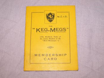 Vintage Keg Meg Membership Card and Certificate 1930s. (3)
