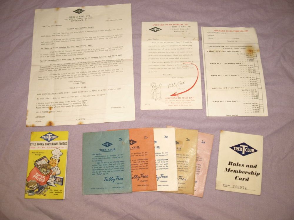 Vintage Trex Club Membership Card & Paperwork.