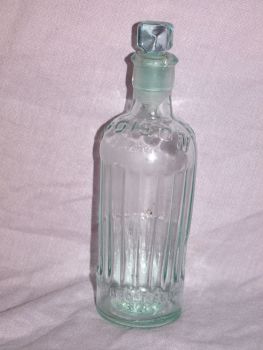 Kilner Brothers Aqua Glass poison Bottle with Stopper. (2)