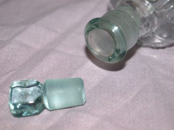 Kilner Brothers Aqua Glass poison Bottle with Stopper. (4)