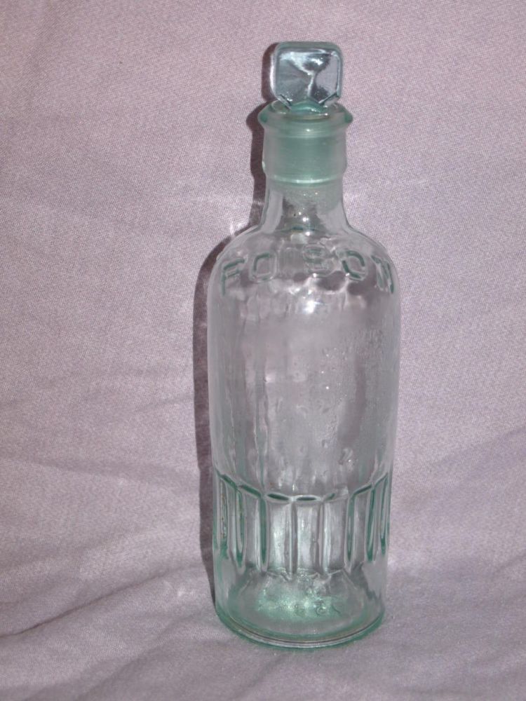 Kilner Brothers Aqua Glass poison Bottle with Stopper.