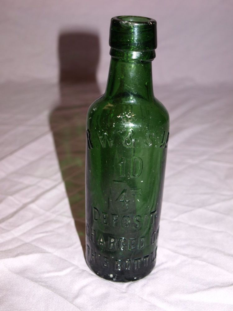 Victorian Green Glass Bottle, R.W & S. Ltd.