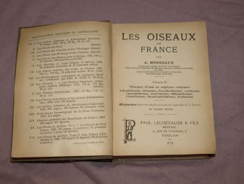 Les Oiseaux De France, The Birds of France Book, A Menegaux, Vol 2. (4)