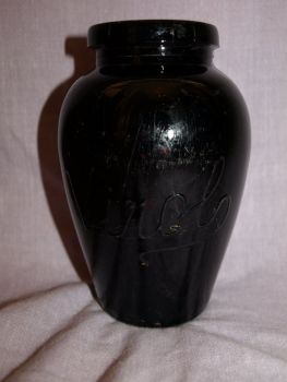 Vintage Amber Glass Virol Jar. (2)
