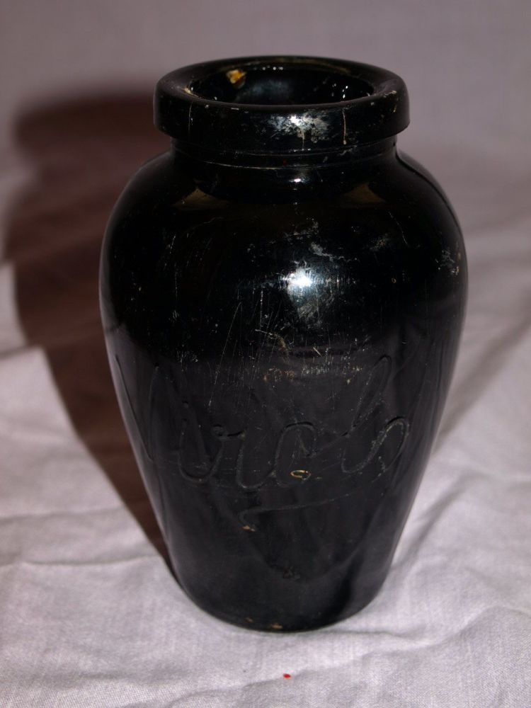 Vintage Amber Glass Virol Jar.