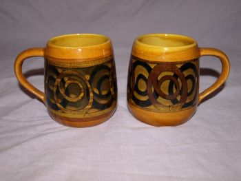 Vintage Pair of Brixham Pottery Mugs. (3)