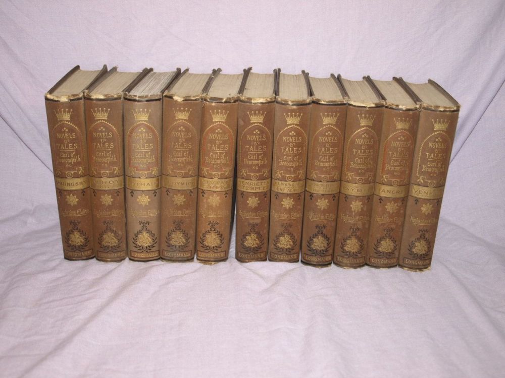 Novels & Tales by The Earl of Beaconsfield, 11 Volumes, Hugbenden Edition 1881.