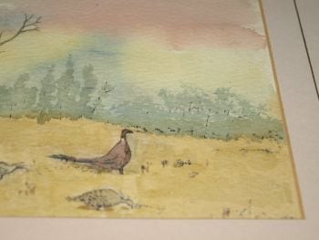 Country Scene with Pheasants Watercolour Painting by Pam Philp. (4)