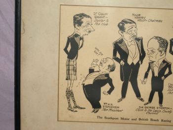 The Southport Motor and British Beach Racing Club 1931 Caricature of Member