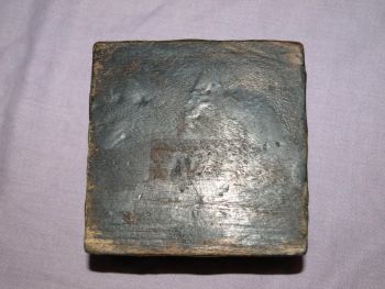 Small Wooden Box with Brass Decoration &amp; Inlaid Tiles. (7)