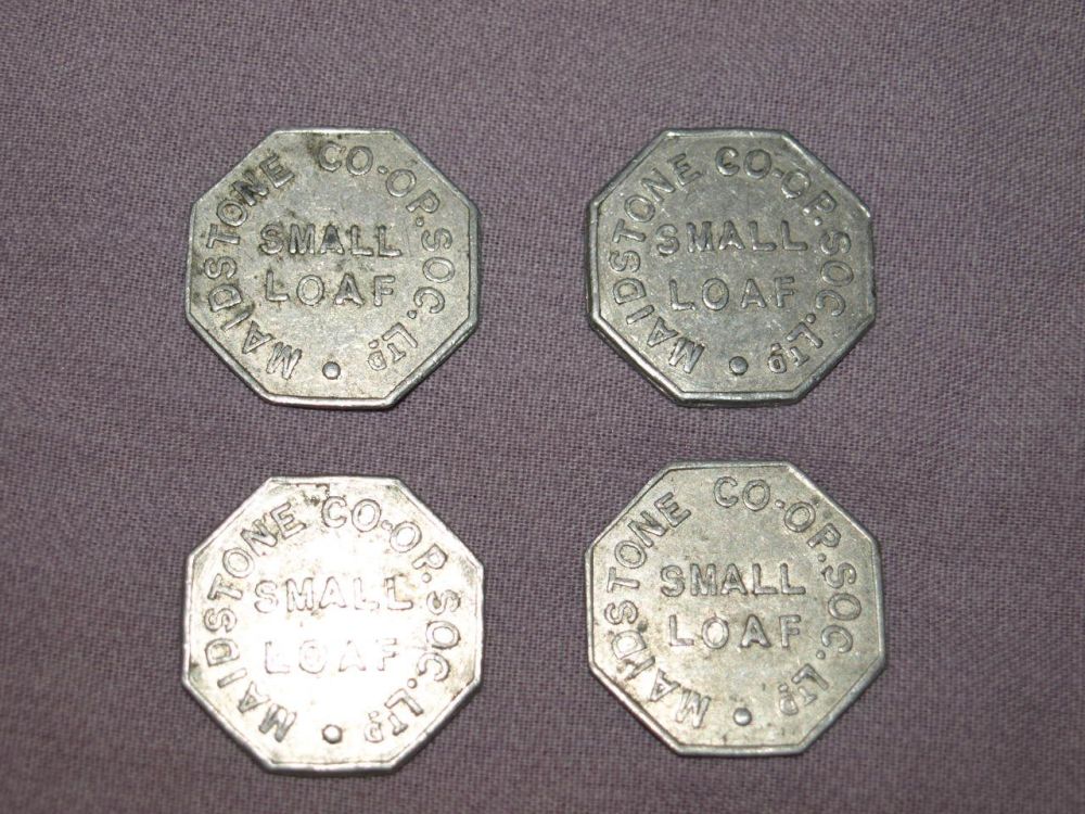 The Co op Society Maidstone Small Loaf Tokens x 4.
