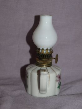 Vintage White Miniature Oil Lamp. (2)