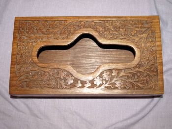 Carved Wooden Tissue Box Holder. (3)