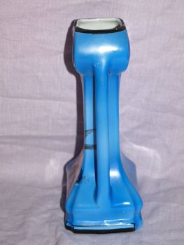 Blue Art Nouveau Handled Vase. (2)