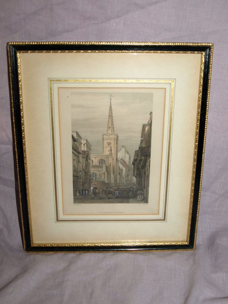 St Clements Church Framed Antique Engraving Print.