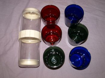 Vintage Set of 6 Plastic Picnic Beakers &amp; Case. (2)