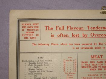 Vintage Butchers Cooking Time Chart. (2)