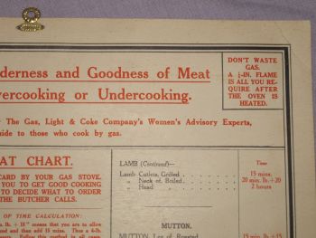 Vintage Butchers Cooking Time Chart. (3)
