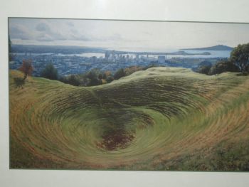 The Crater at Mount Eden New Zealand Framed Print by Janet Bothner-By. (3)