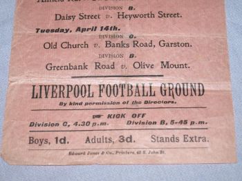 Liverpool Schools Football Association Semi-Finals Flyer 1908. (4)