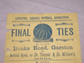 Liverpool Schools Football Association Final Ties Flyer 1908. (2)