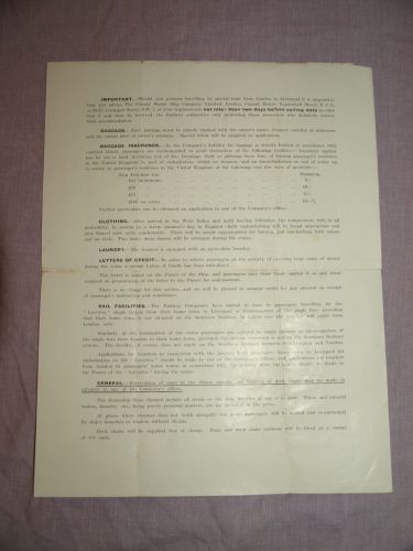 Cunard Line Laconia Embarkation Notice 1933 Poster. (4)