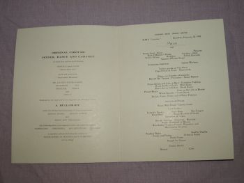 Cunard Line Laconia Dinner Menu 25th February 1933. (2)
