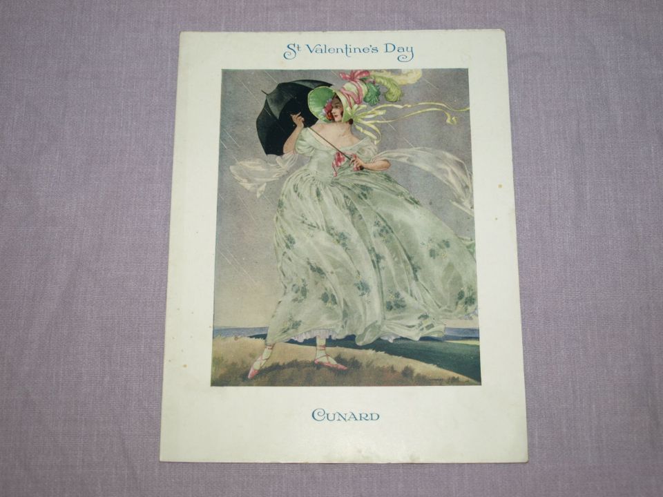 Cunard Line Laconia Dinner Menu St Valentine’s Day 14th February 1933.