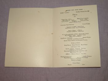 Cunard Line Laconia Dinner Menu 26th February 1933. (2)