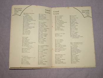 Cunard Line Cruise Laconia Passenger List 1933. (4)
