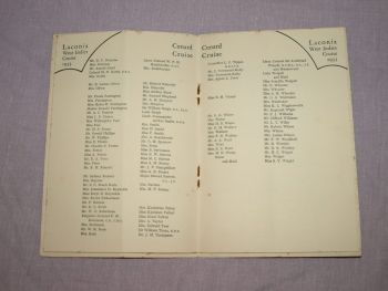 Cunard Line Cruise Laconia Passenger List 1933. (5)