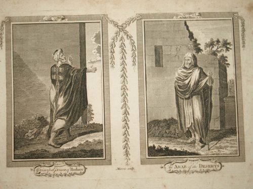 18 C Antique Engraving, A Principal Person of Barbary &amp; An Arab of the Dese
