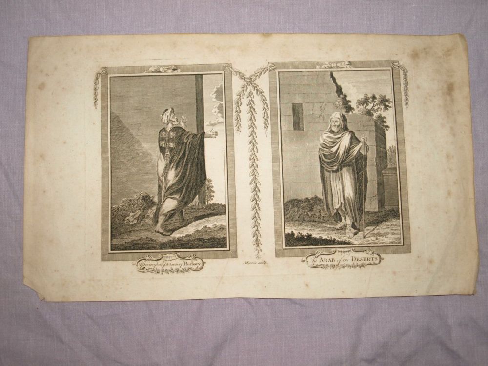 18 C Antique Engraving, A Principal Person of Barbary & An Arab of the Desert.
