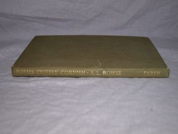 Poems Chiefly Cornish by A L Rowse. (8)