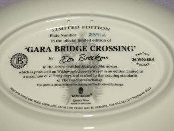 Gara Bridge Crossing By Don Breckon, Railway Memories Limited Edition Plate