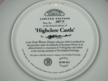 Highclere Castle by Barry Freeman Limited Edition Plate. (4)