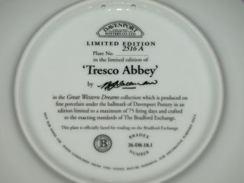 Tresco Abbey by Barry Freeman Limited Edition Plate. (4)