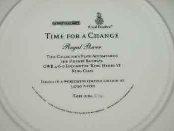 Time For A Change &lsquo;Regal Power&rsquo; Limited Edition Plate by Royal Doulton and